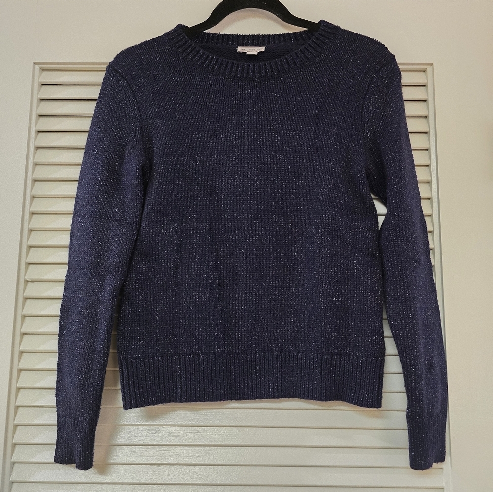 GAP - Navy Blue With Silver Thread Knit Long-Sleeve Sweater